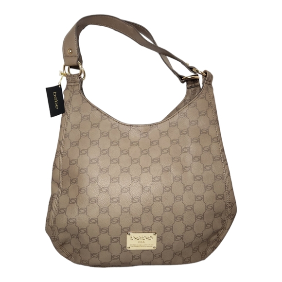 🆕️ Bebe Alexis Shopper Shoulder Bag In Taupe - Picture 3 of 17